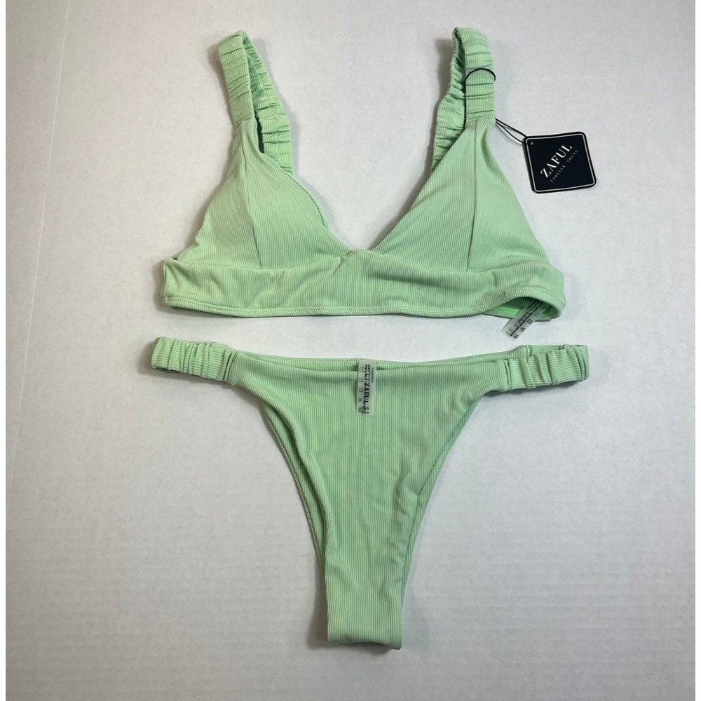 ZAFUL Women's 2 Piece Triangle Straps Bikini Set Swimsuit size Small